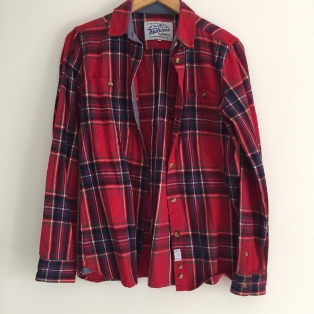 Penfield Madewell red plaid flannel button up